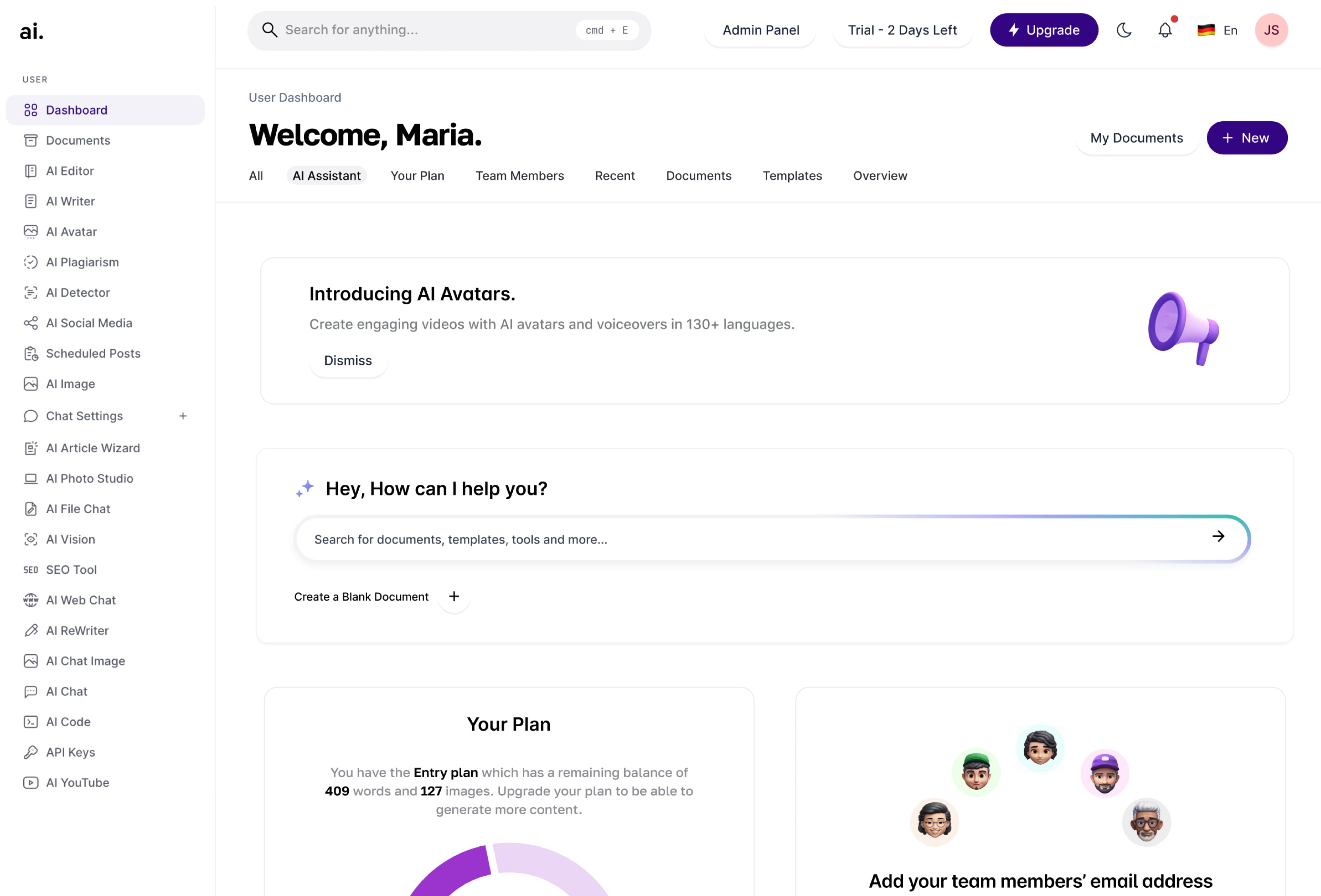 Image of Ai Brain Tech dashboard